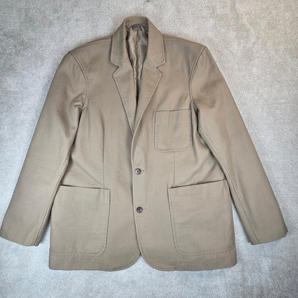 Duluth Trading Co Mens XLT Khaki Canvas Presentation Blazer Sport Coat Jacket